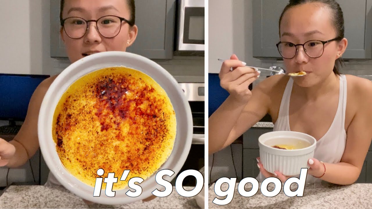 Crème brulee is a French dessert consisting of a light custard filling covered with a thick layer of caramelized sugar.